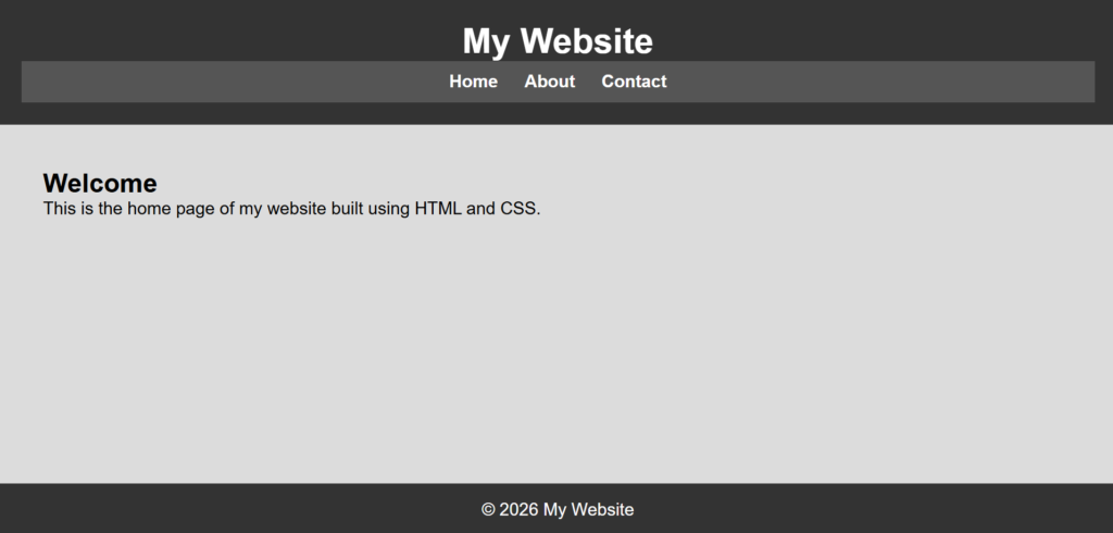 Create a website using HTML and CSS desktop view