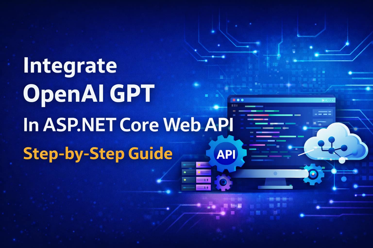 OpenAI GPT in ASP.NET Core Web API step-by-step tutorial with API and code illustration
